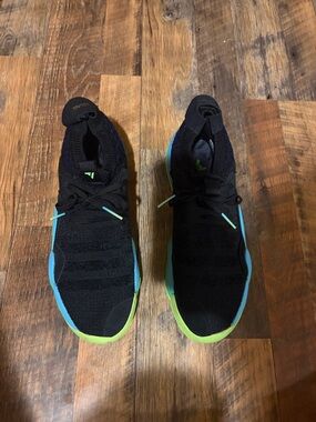 Men's Black Trae Young 2 with Blue and Lime Accents Adidas